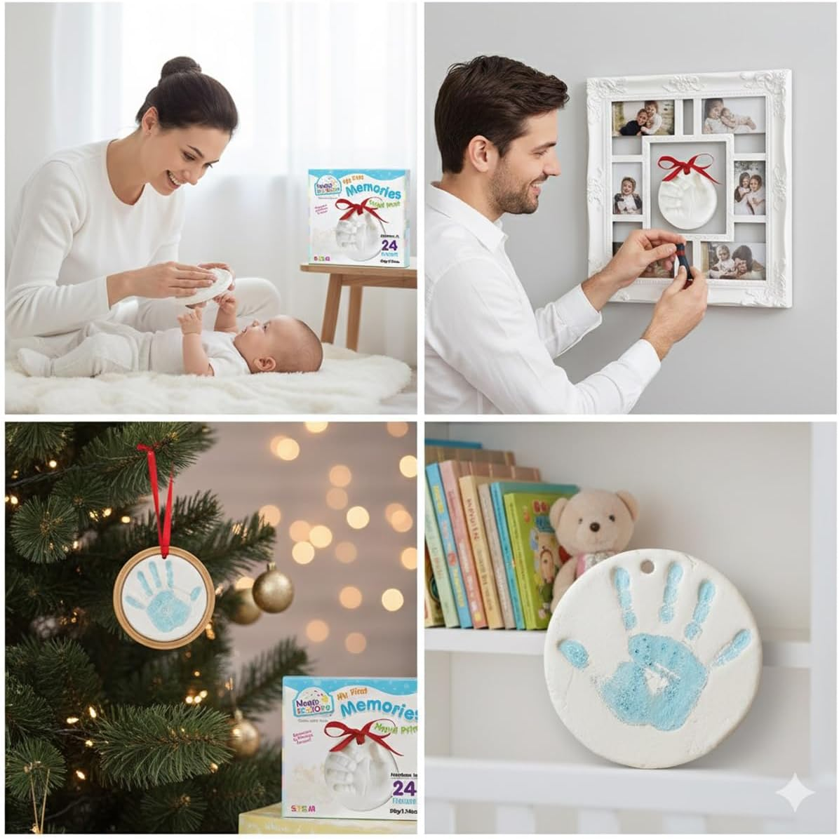 Magic Sensory My First Memories Baby Handprint & Footprint Keepsake Kit &ndash; Air-Dry Clay Ornament with Ribbon &ndash; Newborn Keepsake, for Parents & Grandparents. image number 6