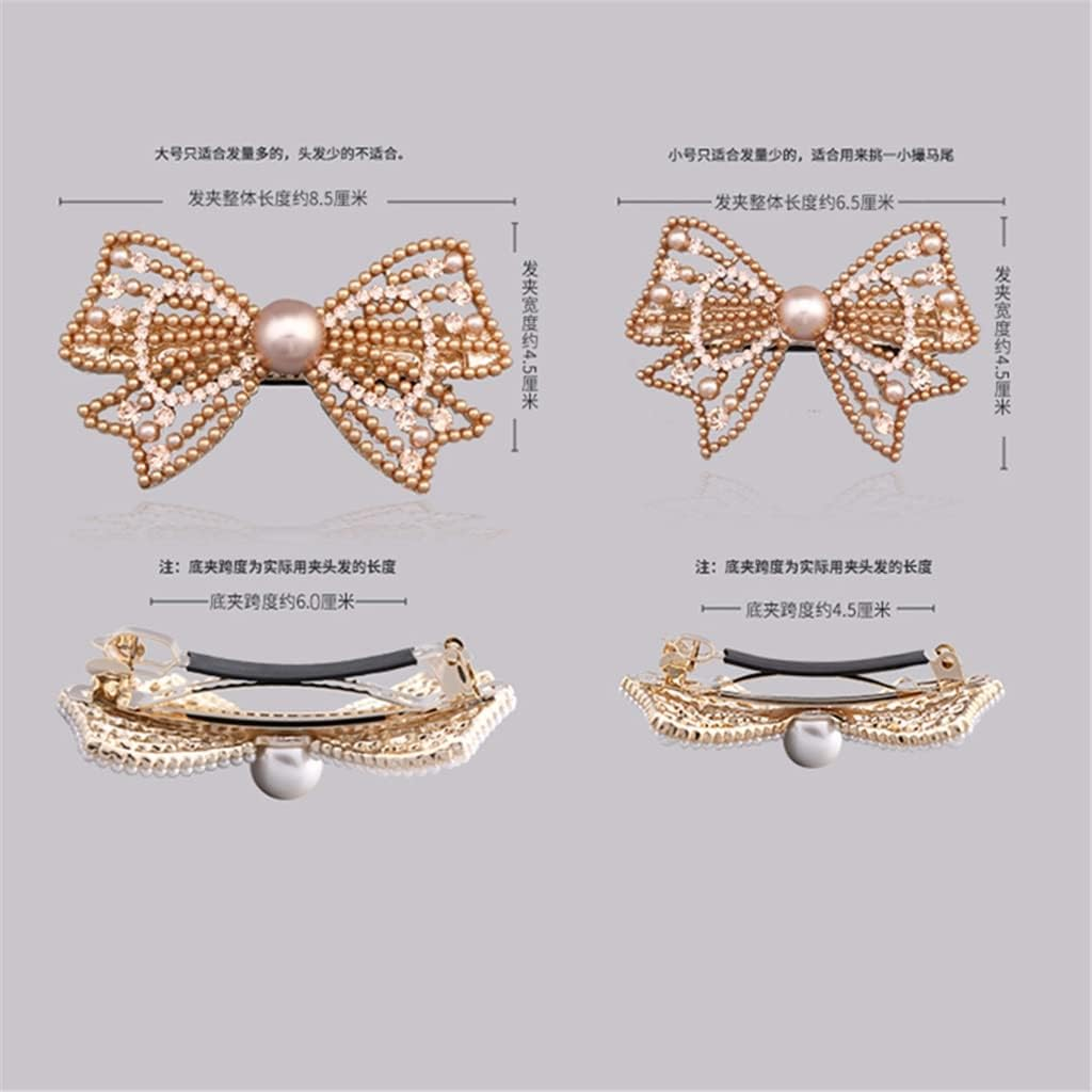 Crystal Hair Accessories,Clips Hairpins,Clip Plate,Hairpin Back Head Headdress Rhinestone Hairpin Clip Elegant Bow Hair Accessories Spring Clip (Color : B, Size : 6.5 * 4.5Cm) (Color : B, Size : 6.5 image number 3