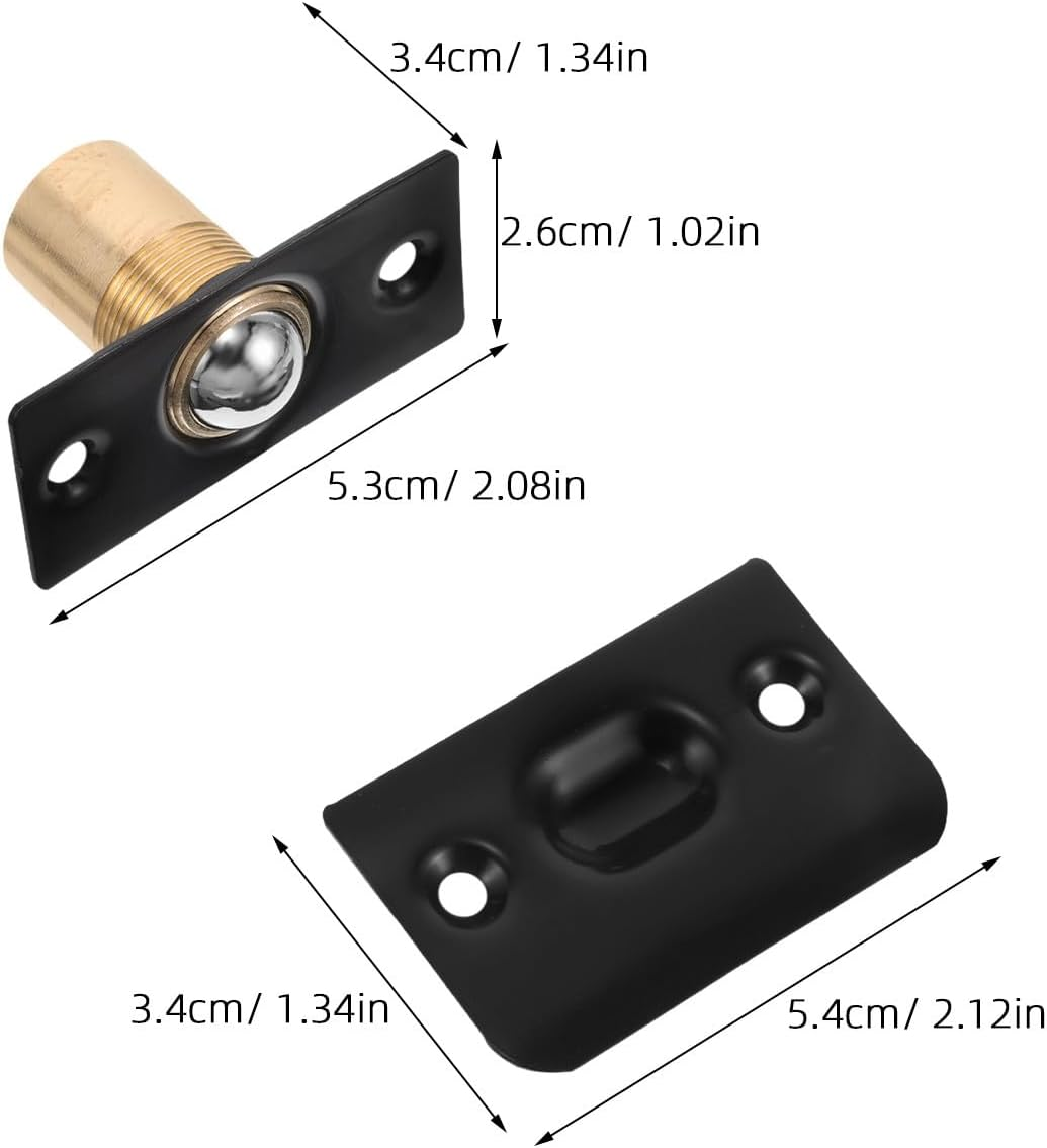 Ciieeo 4Pcs Adjustable Stainless Steel Ball Roller Catch Door Latches with Copper Ball Silent Door Tension Hardware for Interior Cabinet And image number 4