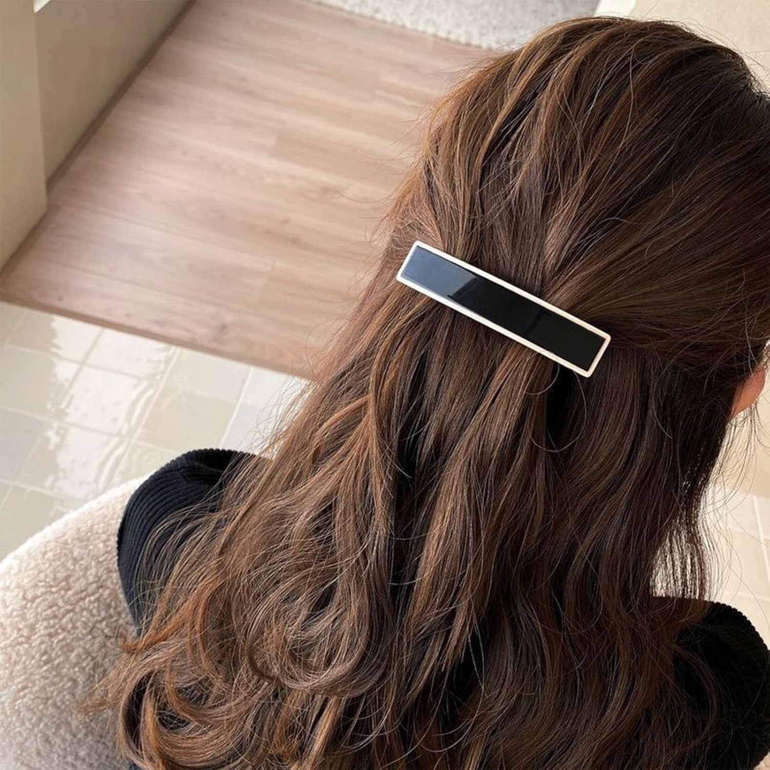 Pack of 2 Women'S Vintage Hair Clips, Patent Clip, Hair Clips, Classic Hair Clip, French Strong Automatic Hair Clips, Hair Comb Barrette Hair Accessories, Hair Clips for Thick, Thin, Long Hair image number 6