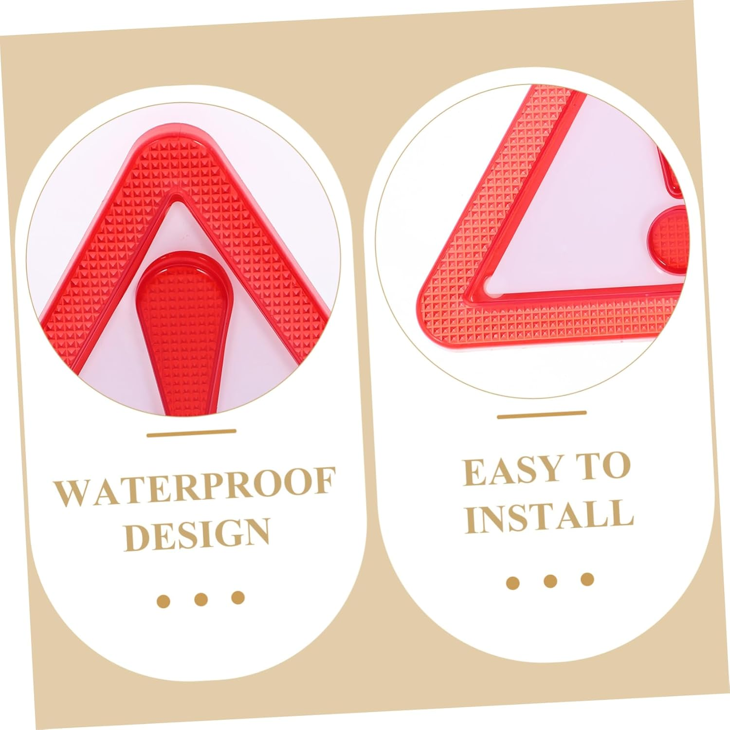 ULTECHNOVO 8Pcs Reflective Triangle Caution Sign for Slow Moving Vehicles Adhesive Backing Safety Accessory for Trucks Cars Golf Carts High Visibility Weather Resistant Sign