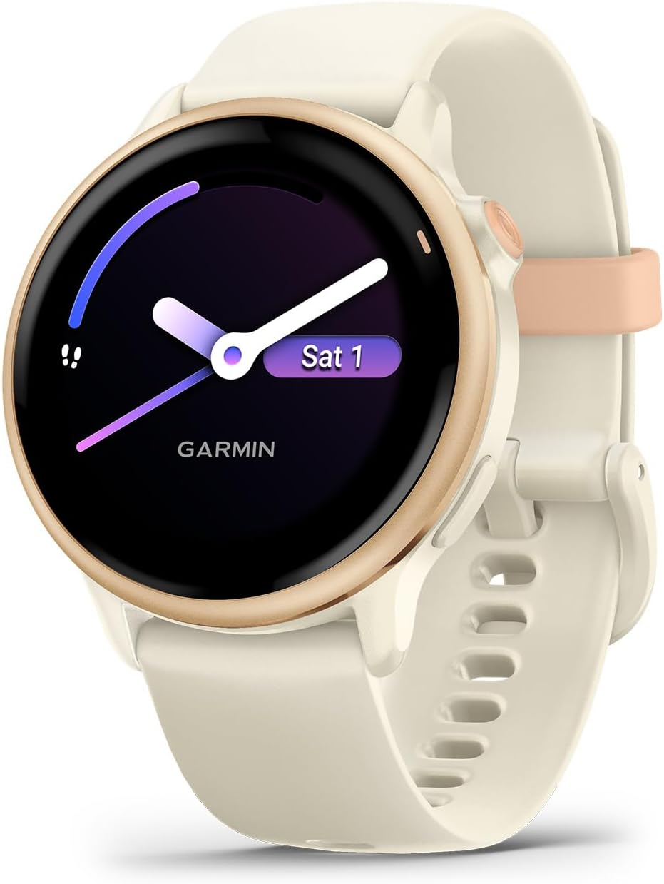 Garmin Vivoactive 6, GPS Smartwatch, Metallic Pink Dawn with Bone Band image number 4