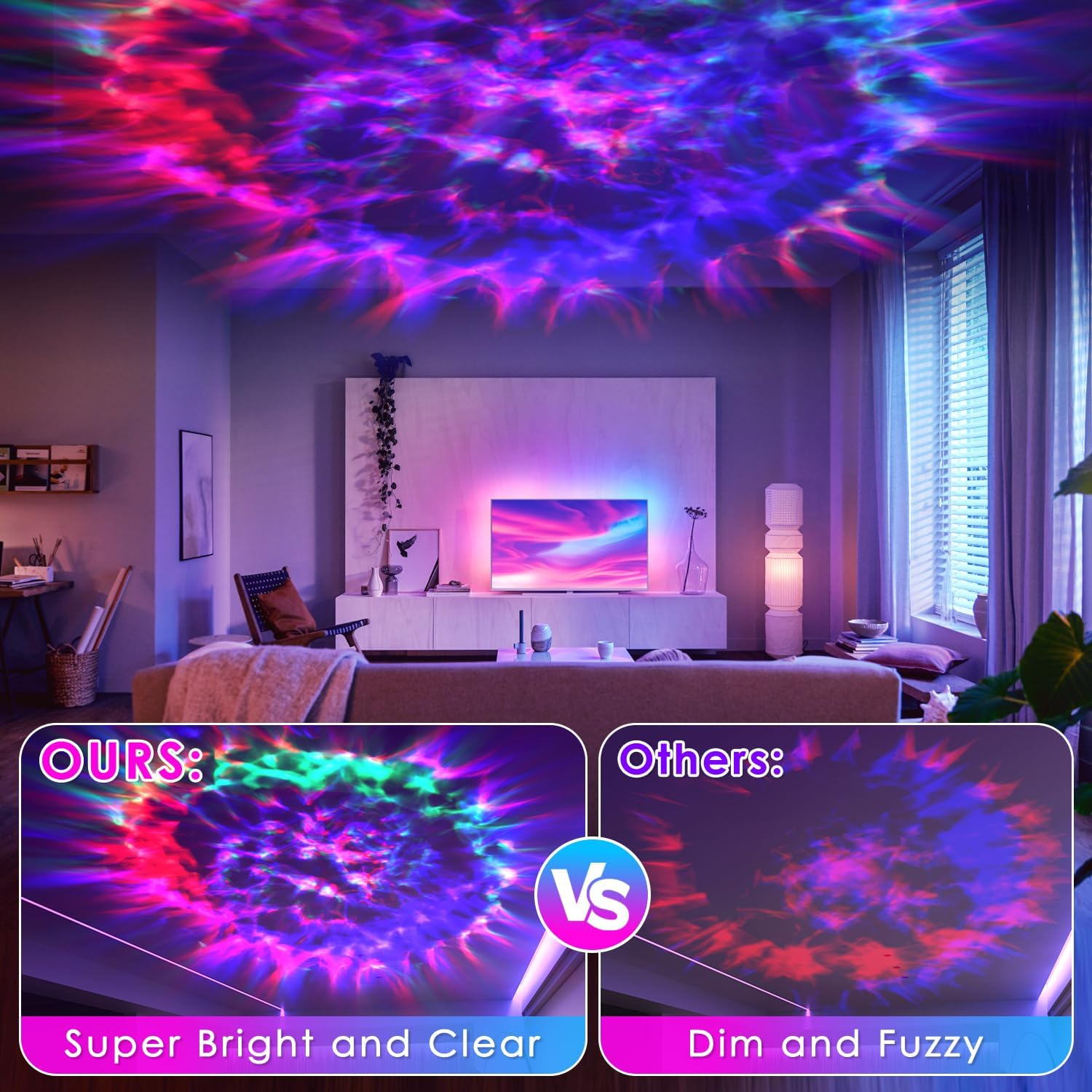 Galaxy Projector for Bedroom, Star Projector Galaxy Light with 17 Lighting Modes, Starry Nebula Ceiling Night Light with Timer and Remote, Room Decor, for Christmas, Birthdays image number 5