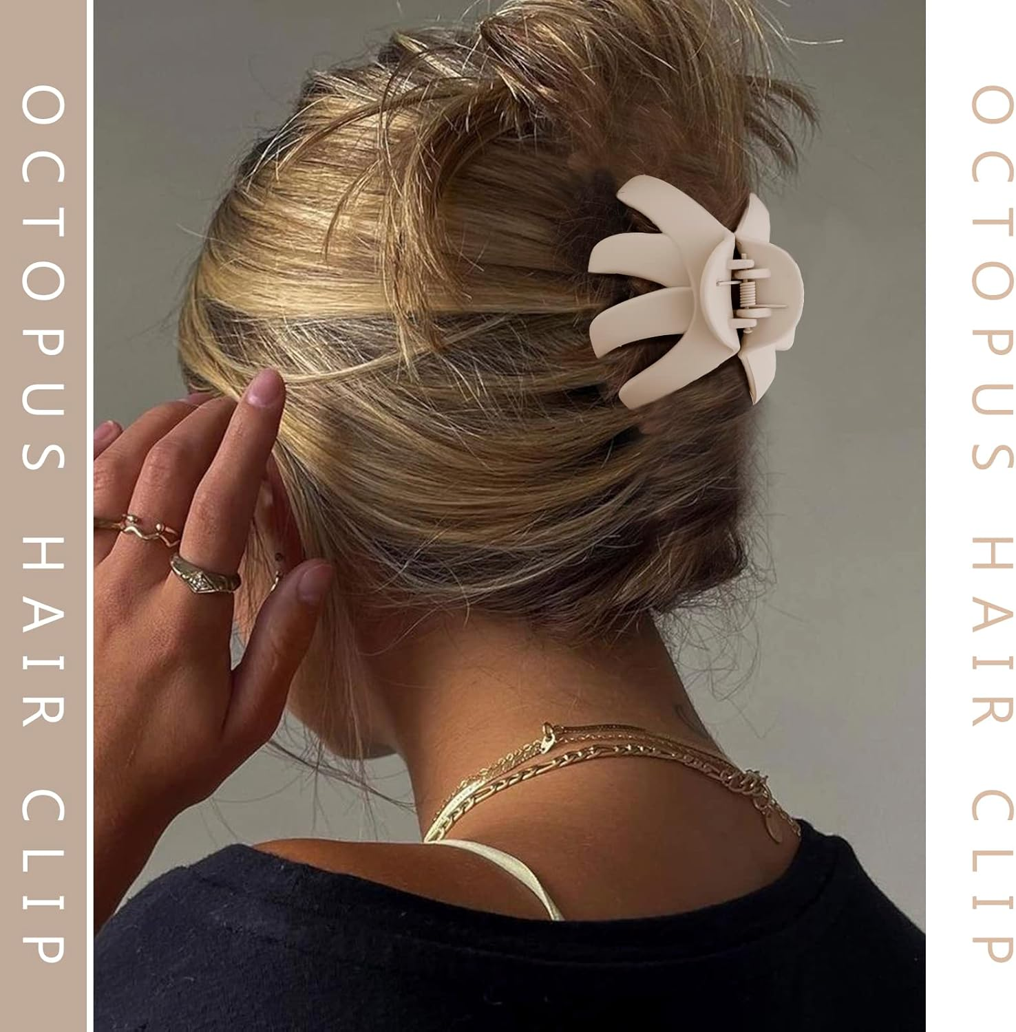 4 Pcs Octopus Hair Clips Hair Clips for Women Claw Clips for Thick Hair Matte Hair Clips Strong Grip Non-Slip Jaw Clips Neutral Color Hair Clips Simple Hair Clips for Women Girls