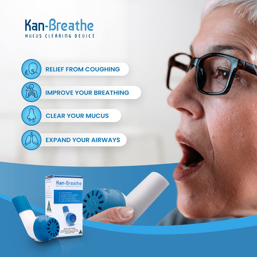 KAN-BREATHE Natural Lung Exerciser & Mucus Removal Device - Naturally Clear Mucus, Improve Lung Capacity with This OPEP Respiratory Breathing Exercise Device - Made in Australia image number 6