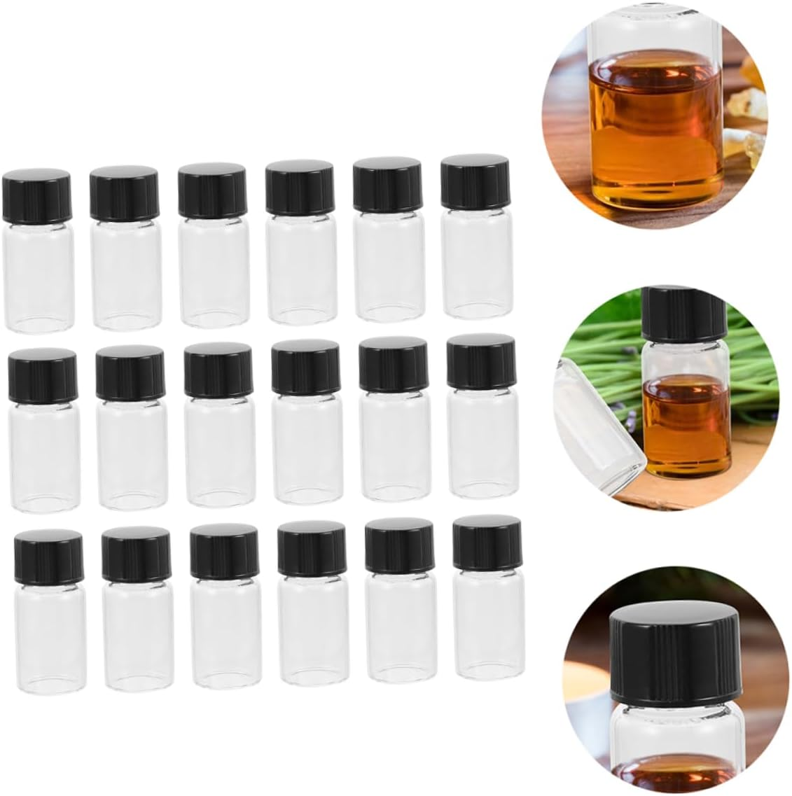 15Ml Glass Sample Bottles with Screw Caps 30Pcs Flat Bottom Vials for Lab Testing and Essential Oil Containers image number 2