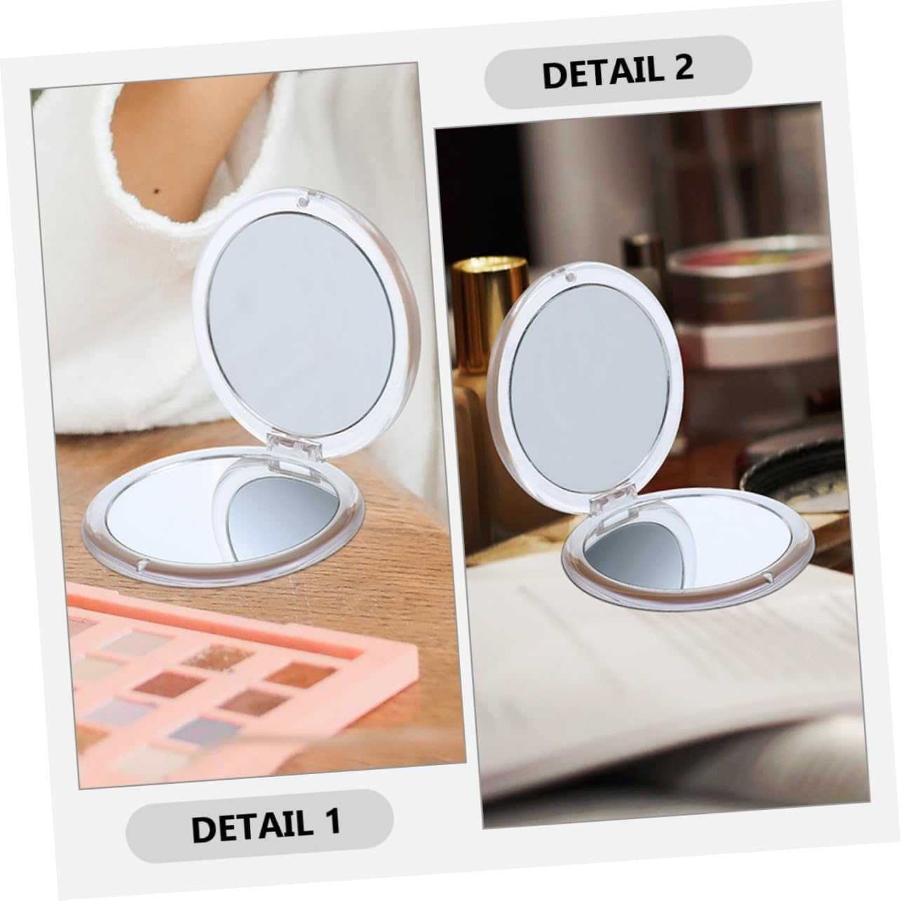 Minkissy Folding Compact Mirror Travel-Sized Makeup Magnifying Mirror 7X Magnification for Women Makeup Touch-Ups image number 4