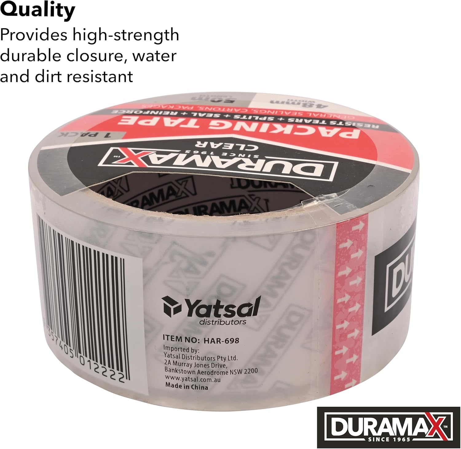 Duramax Packing Tape, 50 Meter Length X 48 Mm Width, Clear image number 1