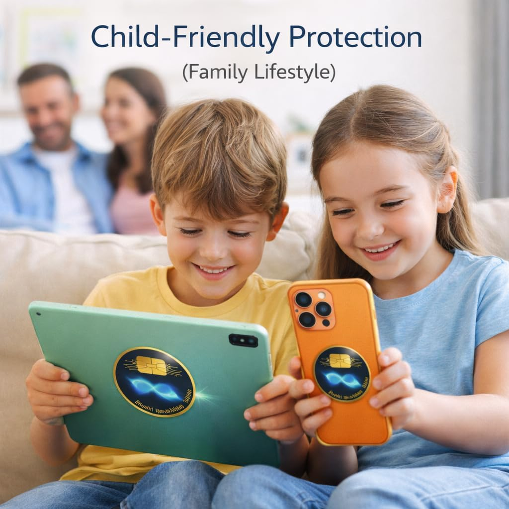 Mizi (6-Pack) Silicone Blocker Protection Stickers &ndash; EMF Neutralizer Patches for Smartphones, Tablets, Laptops, Computers, Wifi Routers, Printers, Tvs, and Electronic Devices &ndash; Black image number 4