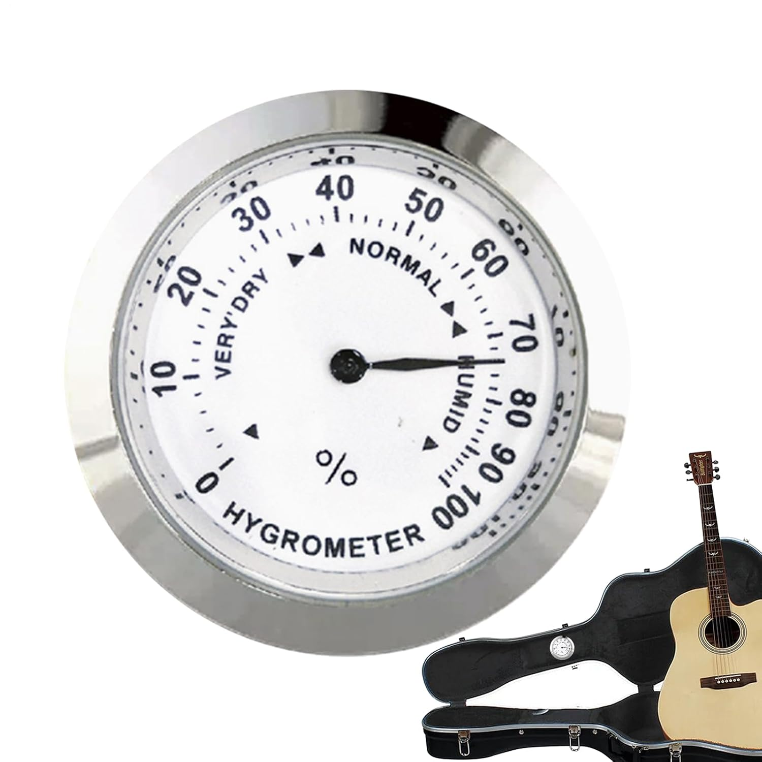 Humidor Hygrometer - Analog Reader, round Humidity Gauge | High Precision Analog Sensor, Accurate Humidity Monitor for Cabinet Maintenance, Hygrometer Tool for Storage Cans Setup Shelf Use