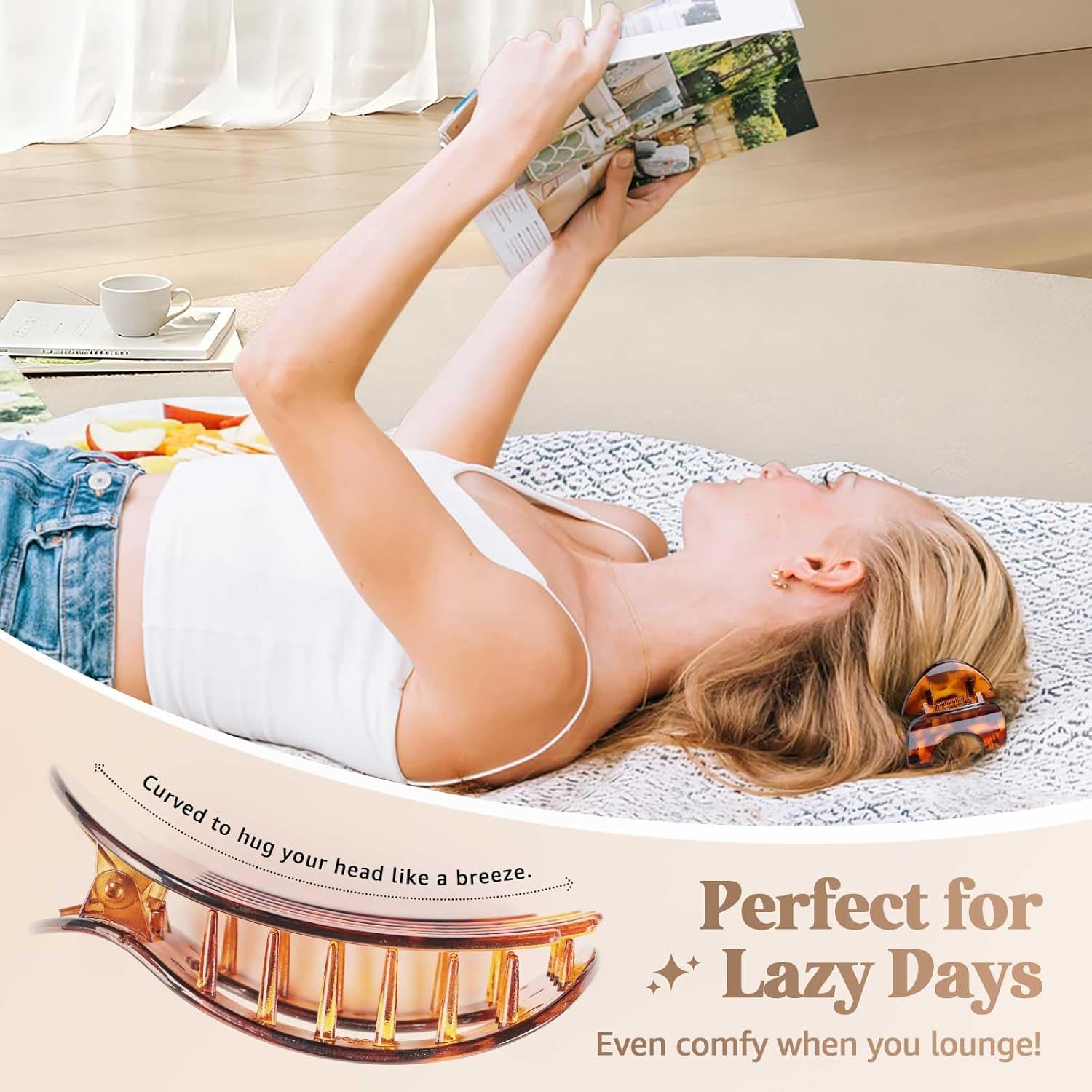 Tumurup Flat Hair Clips for Women &ndash; 5 Pack Large Hair Claw Clips for Thick & Thin Hair, Strong Hold Noslip Grip for All Hair Textures Accessories Women and Girls, Leopard Print image number 1