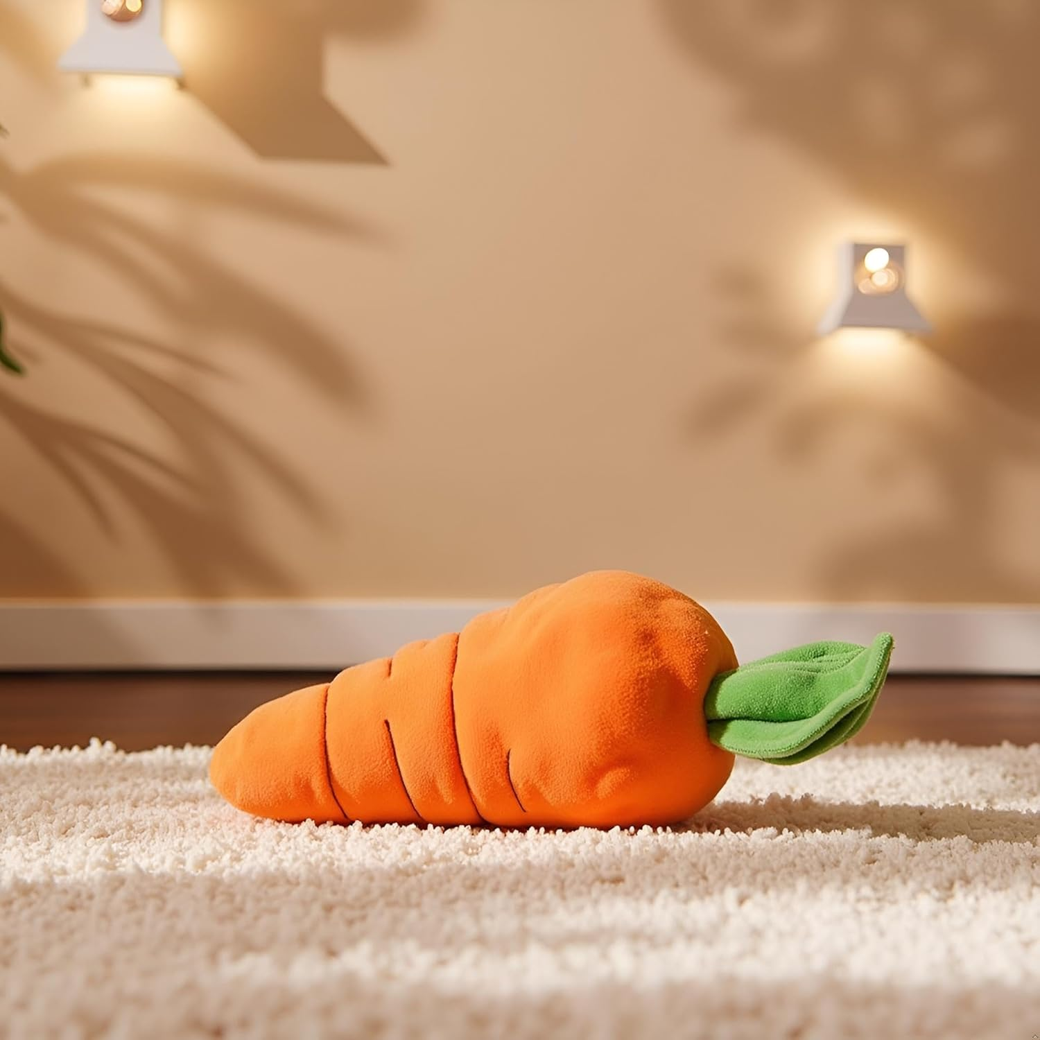Best Pet Supplies Crinkle Dog Toy for Small, Medium, and Large Breeds, Cute Carrot with Soft Squeaker, Carrot Shape Pet Plush Toy with Sound, Bite-Resistant Soft Comfortable Dog Toys