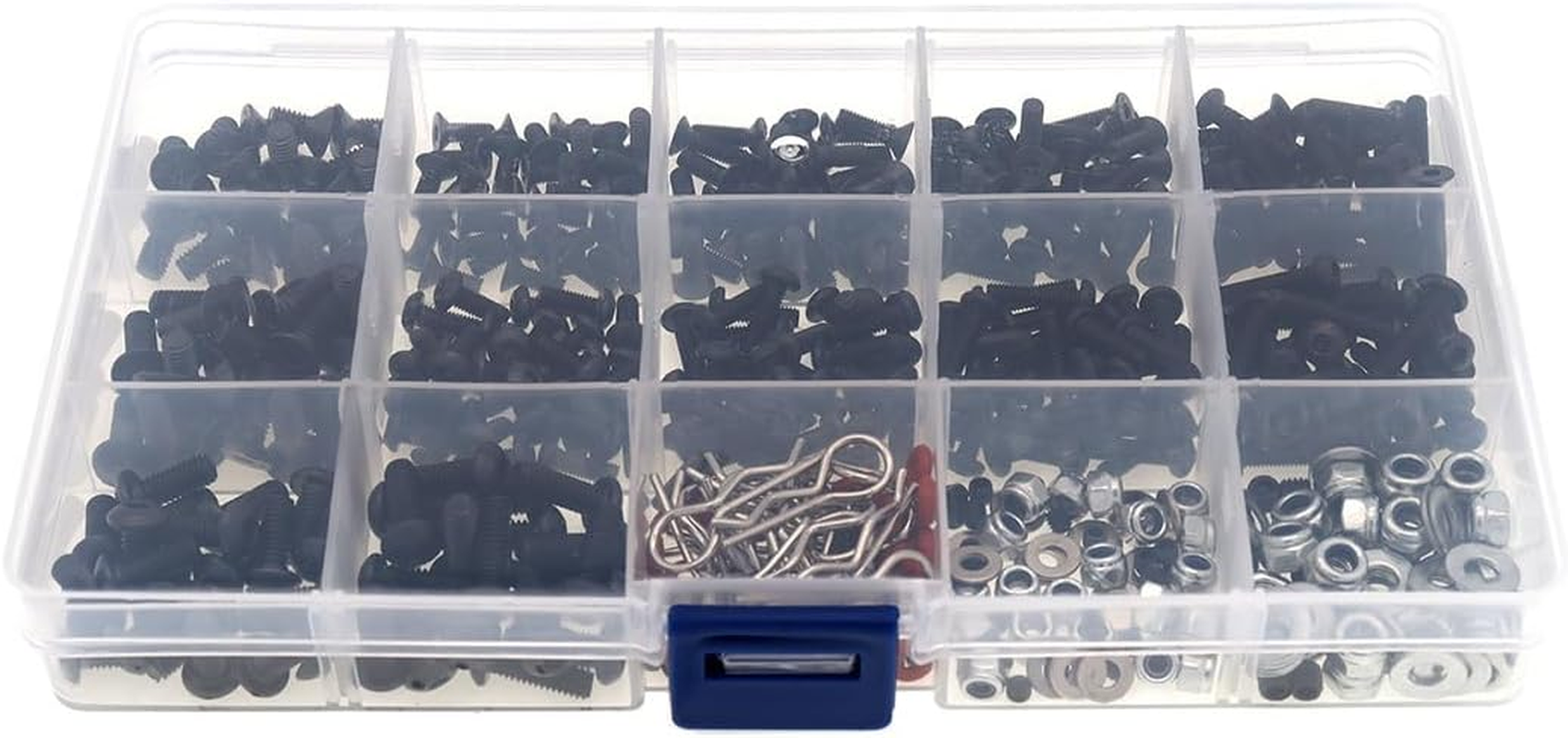 500PCS Universal RC Car Screw Kit Screws Assortment Set Hardware Fasteners Compatible with Axial Redcat HPI Arrma Losi 1/8 1/10 1/12 1/16 Scale RC Cars Trucks Crawler