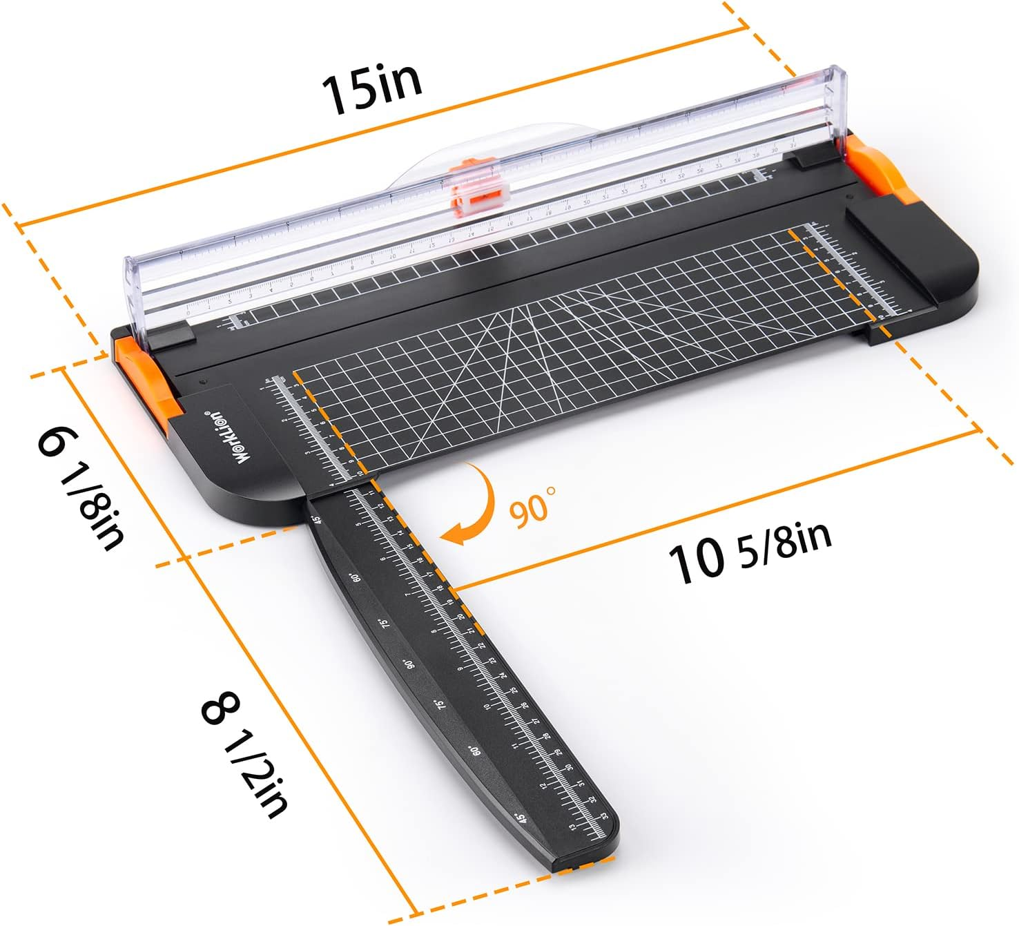 Worklion Paper Cutter, Paper Trimmer Scrapbooking Tool with Security Safeguard for A3 A4 A5 Craft Paper, Coupon, Label and Cardstock, 12 Sheets Capacity(Black) image number 1