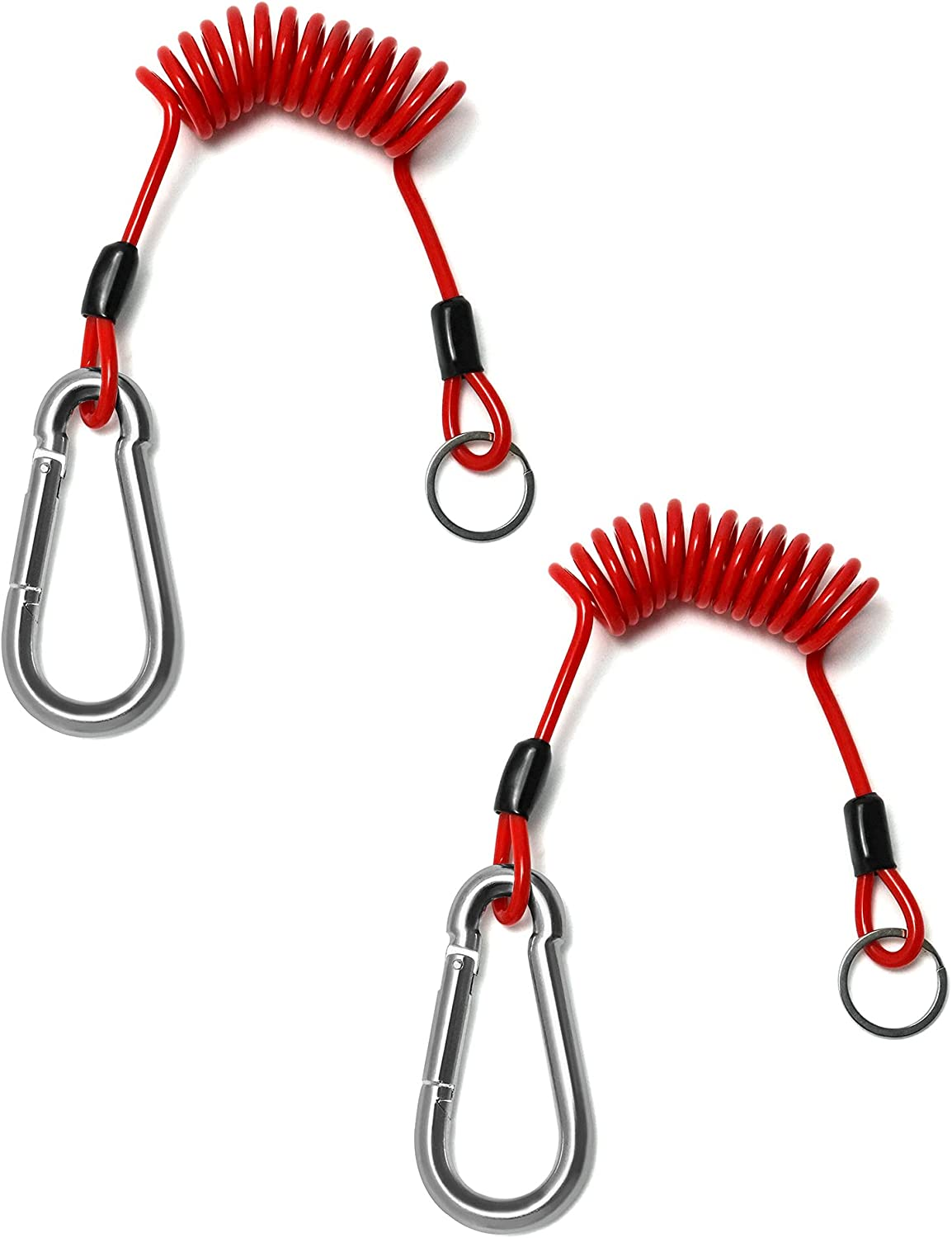 QWORK 4 Ft Breakaway Trailer Cable, Brake Safety Spring Towing Coiled Wire for RV Emergency