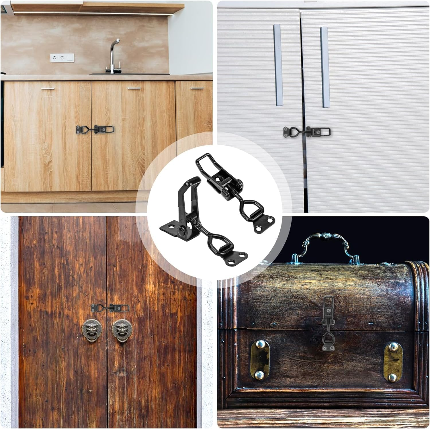 6 Pack Adjustable Toggle Clamp, Black Pull Latch Clamp,Heavy Duty Hasp,4001 Lockable Quick Release Metal Draw for Door, Box Case Trunk, Smoker Jig image number 4