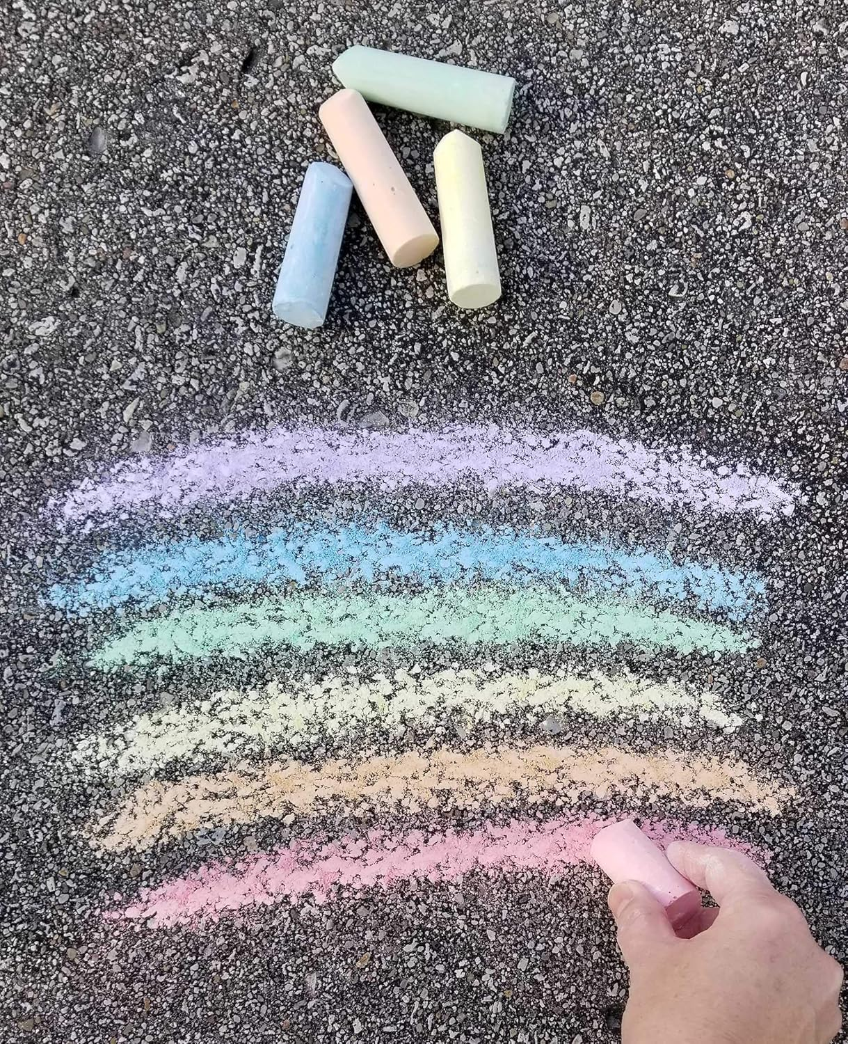 Sherfire 24 Multicoloured Jumbo Sidewalk Chalk, 8 Colours, Bright and Bold Rainbow Colours plus White