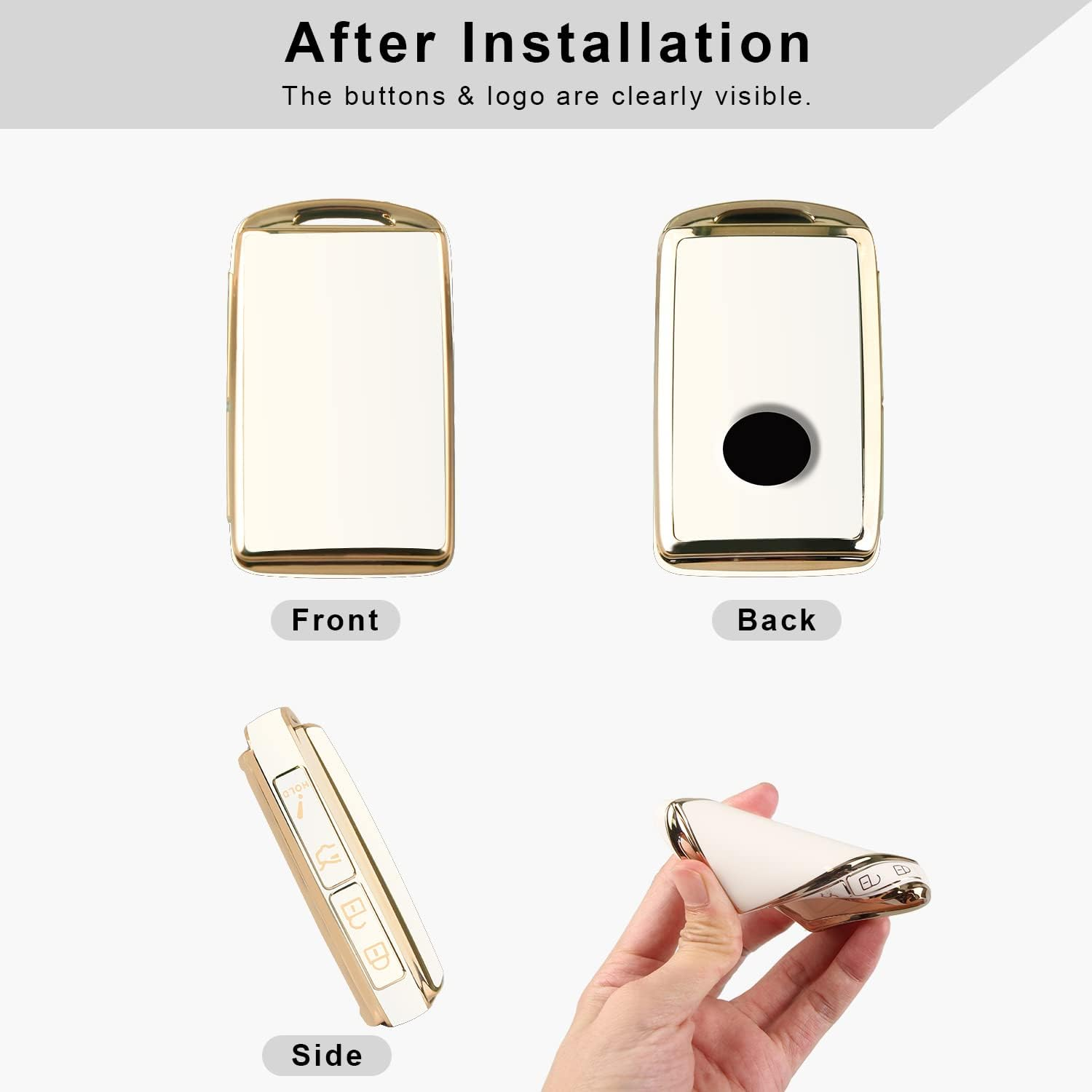 QBUC for Mazda Key Fob Cover Case with Keychain for 2019-2023 Mazda 3 6, Mazda 3 Hatchback, 2020-2023 Mazda CX-5, CX-9, CX-30 - Blue image number 2