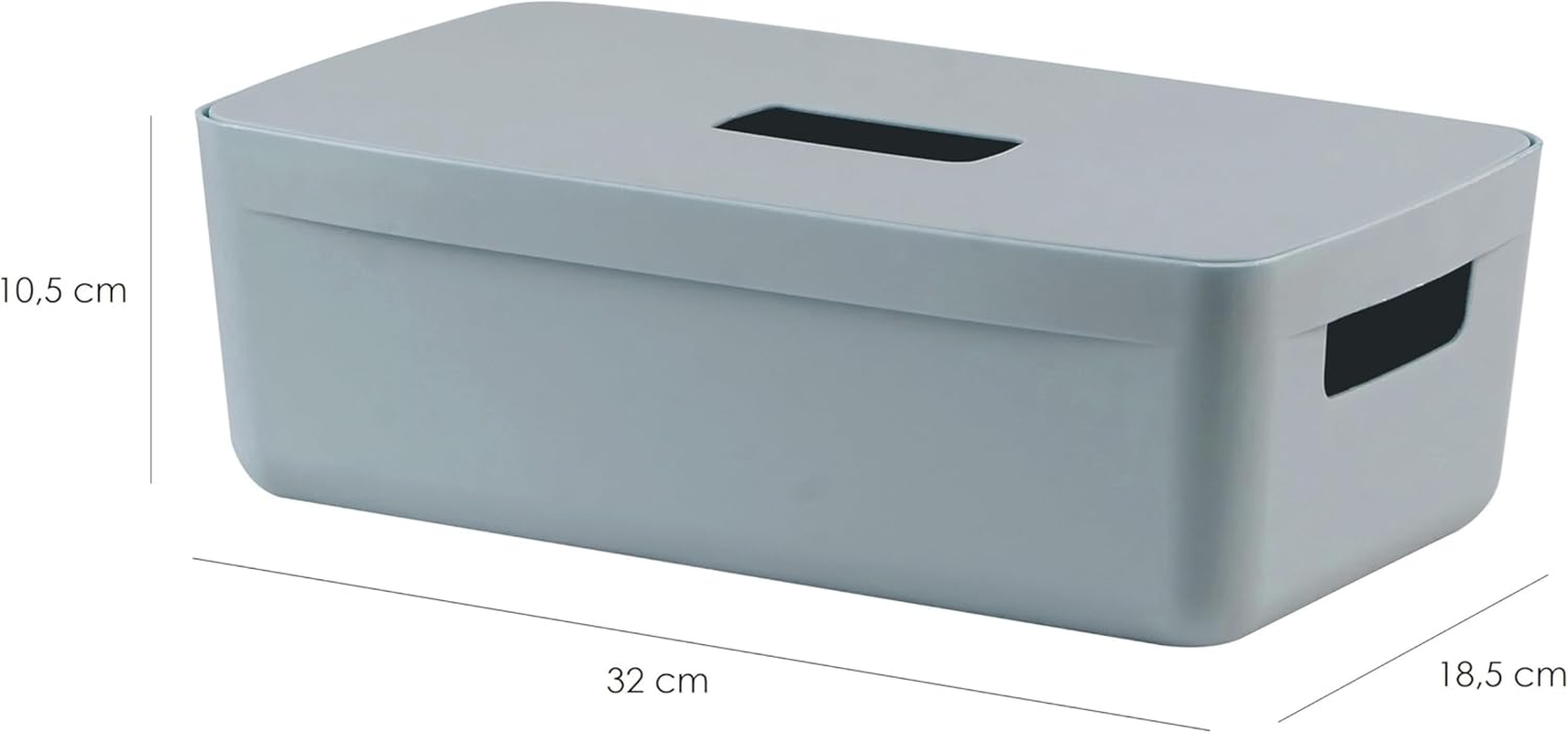 IDEA HOME FLEXISTORE Storage Box 5L &ndash; Durable Organizer with Lid and Handles &ndash; Unbreakable Plastic &ndash; Denim Blue Storage Container for Home and Office image number 3