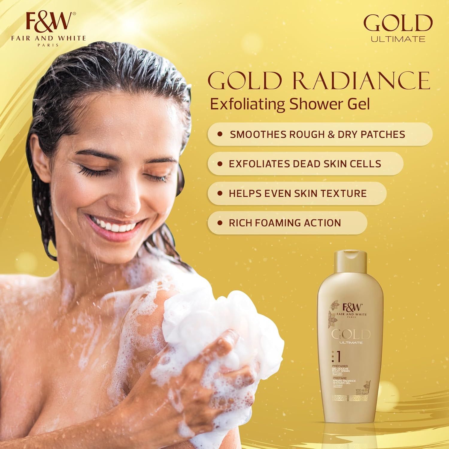 Fair and White Gold Ultimate Argan Radiance Shower Gel image number 1