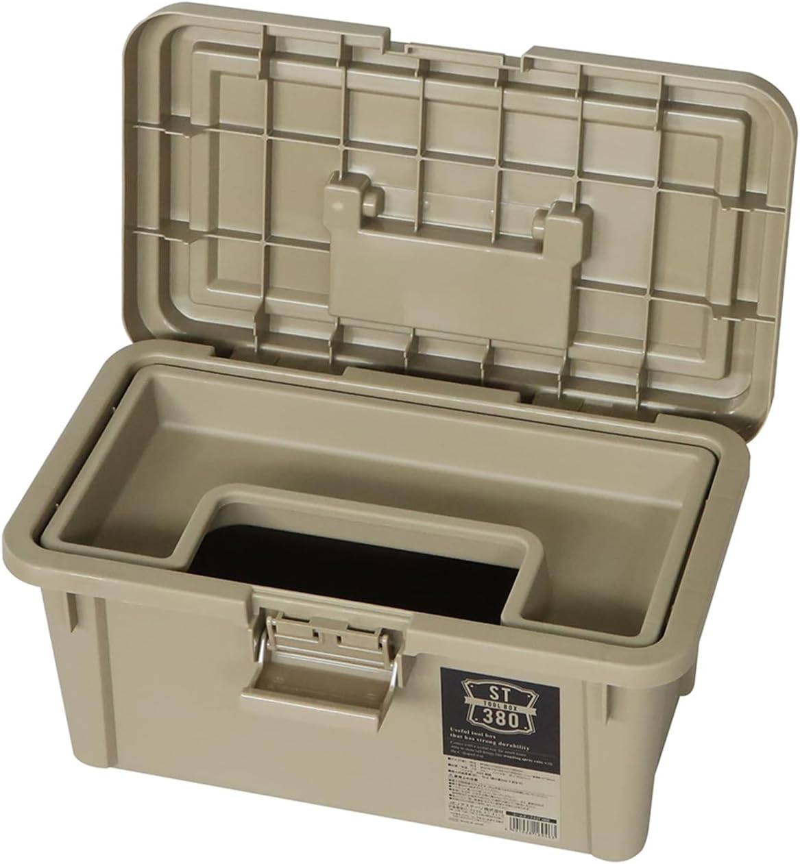 JEJ ST380S ST380S Storage Box, Made in Japan, Outdoor Storage, Camping, Sand Beige, Width 15.0 X Depth 8.7 X Height 7.5 Inches (38 X 22 X 19 Cm) image number 1