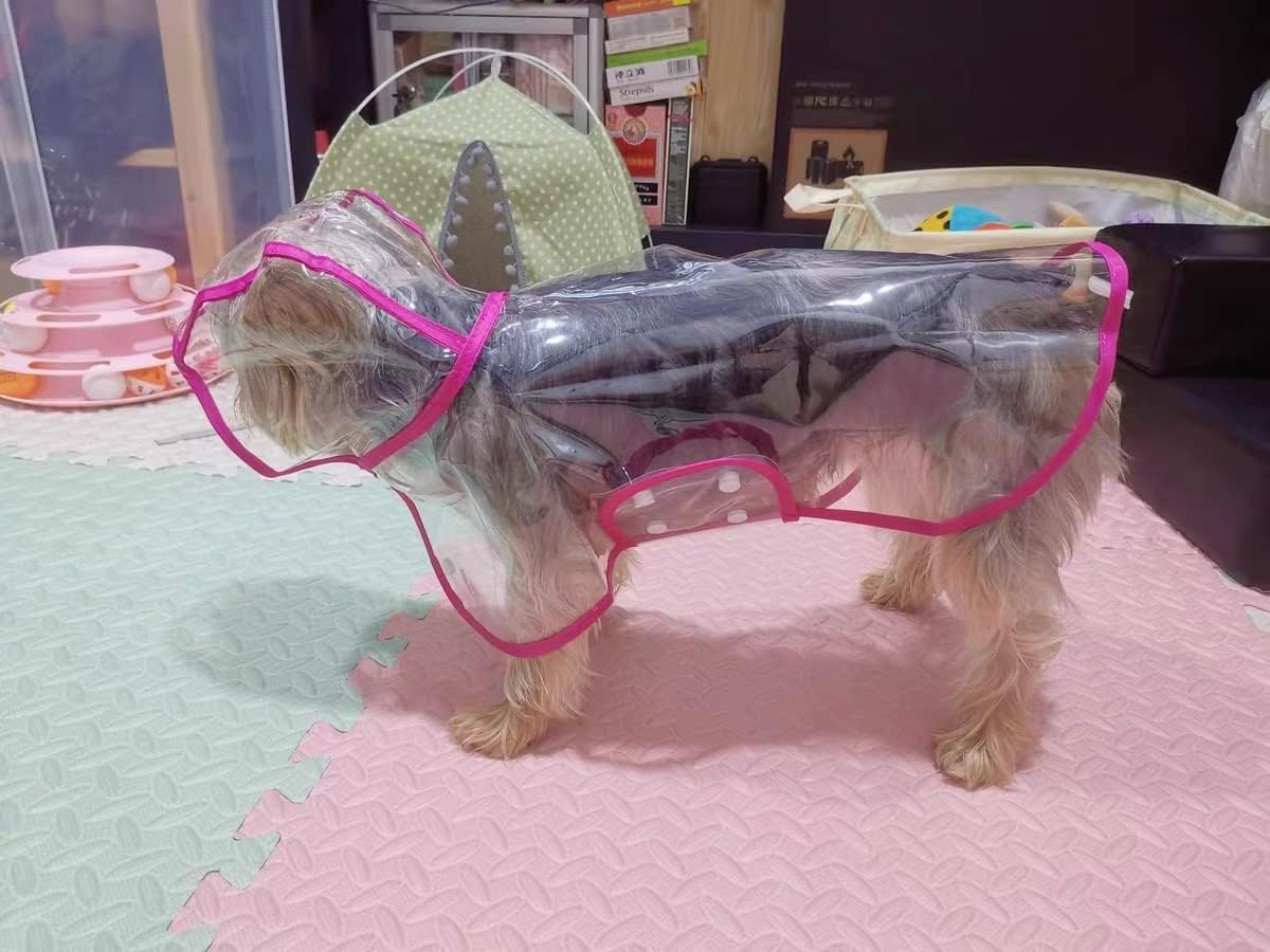 Pet Raincoatsmall Dog Waterproof Puppy Raincoat Coat Transparent Pet Dog Rainwear Clothes for Small Dogs/Cats(M White) image number 2