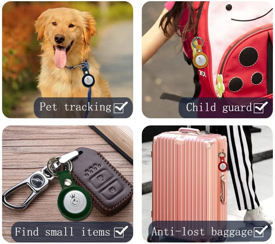 E-TING 4 Pcs Multicolor Anti-Scratch Case for Airtag,Holder with Keychain Hanging on Dog Collar Backpacks Wallet, Safety Anti-Lost Airtag Case Cover with Key Ring image number 2