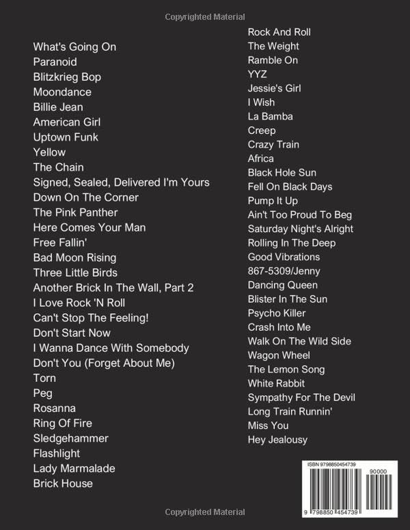 Bass Guitar Songbook: 60 Famous Songs You Should Play( Easy Bass Tab ) image number 1