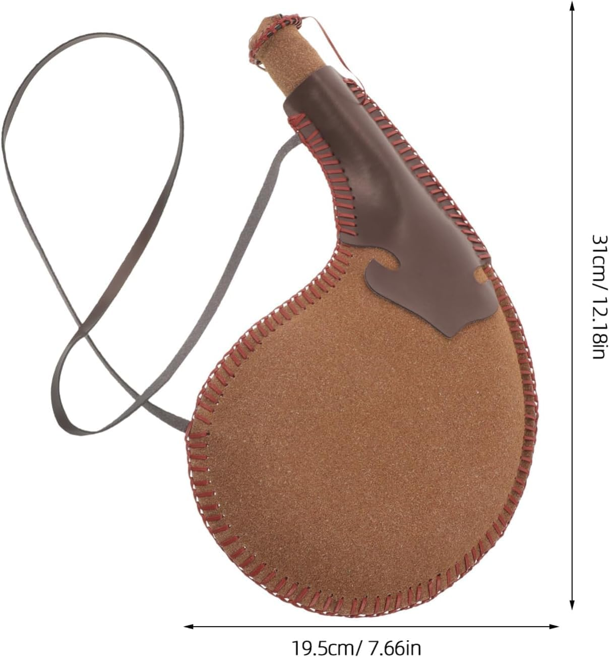 THJOPOKEEL Portable Retro Leather Hip Flask Handmade Boat Wine Bag Traditional Crafts Water Whisky Alcohol Bottle Outdoor Drinkware(450Ml) image number 5