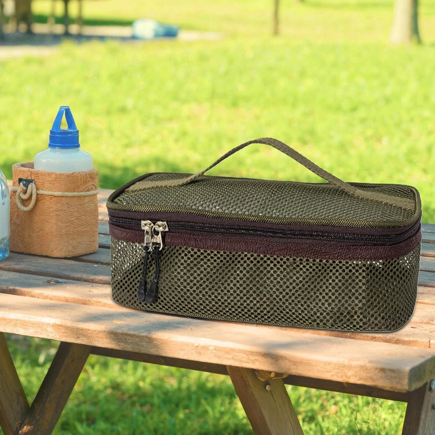 Camping Cookware Bag - Road Trip Portable Cookware Pouch | Large Mesh Portable Camp Utensil Bag for Picnic Barbecue Traveling Adventure Vacation Beach Climbing image number 3