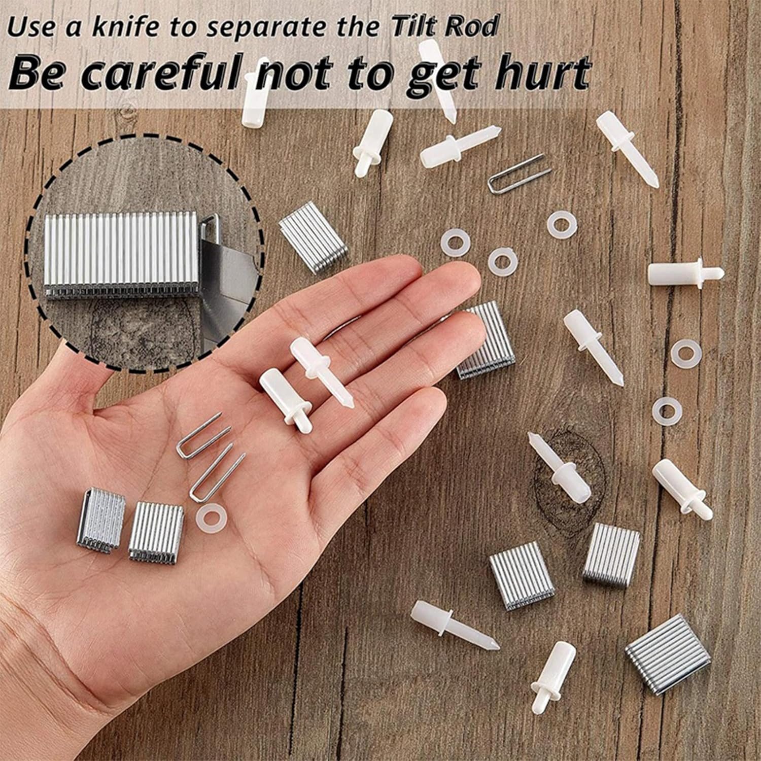 1 Set Shutter Repair Kit,Shutter Fasteners,Wooden Blinds Blade Curtain Repair Pieces,Plantation Shutter Repair Set,Portable Telescopic Repair Pin,Window Tool Supplies,Folding Blind Accessories image number 6