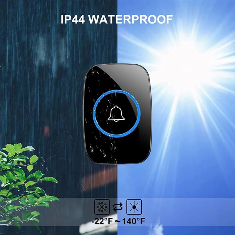 AIMALL Waterproof Wireless Doorbell System with Dual Plugin Receivers: Ultra-Long 300M Range, 60 Melodic Chimes & Adjustable Volume image number 2