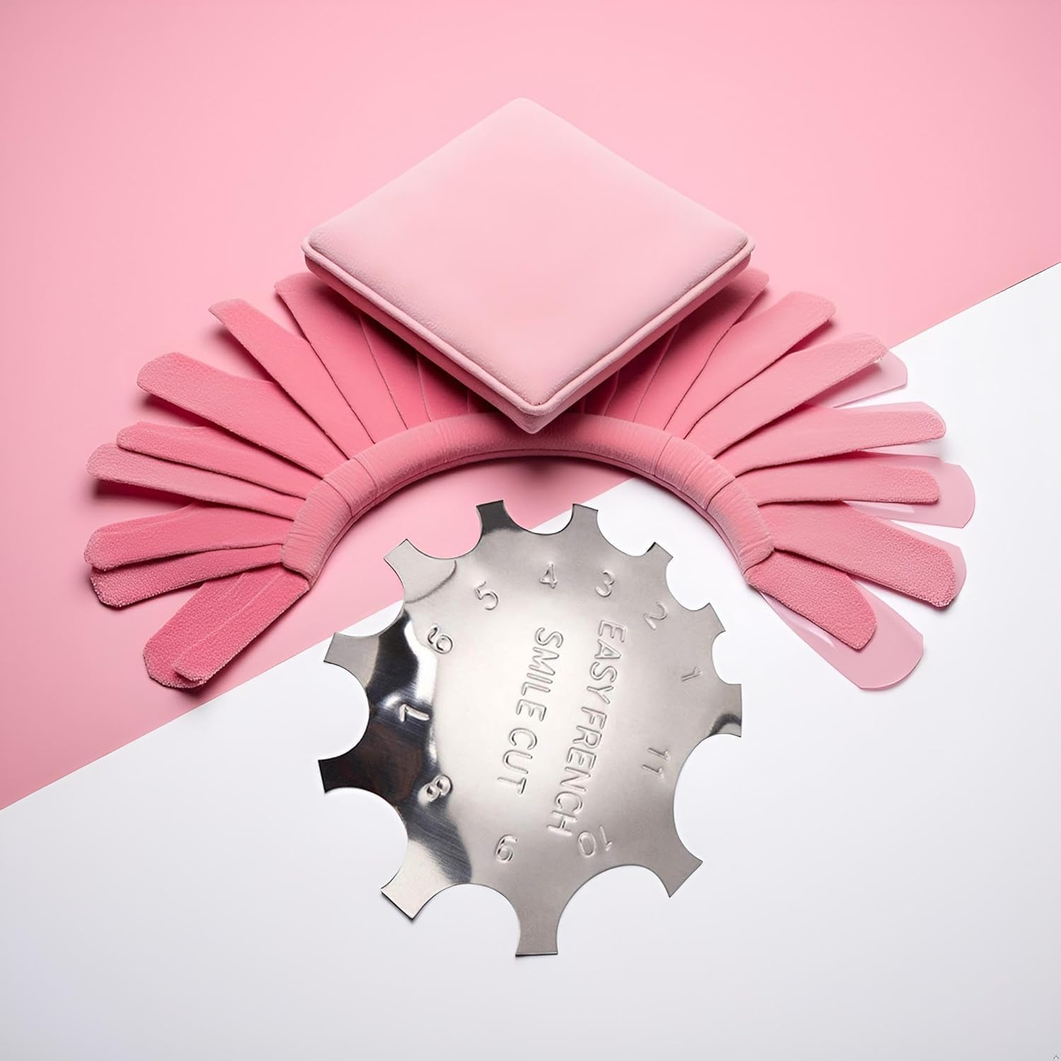 Silver Nail Manicure Edge Trimmer French Tip Tool, Nail Art Trimmer Template French Manicure Accessories Kit Nail Art Dip Manicure image number 5