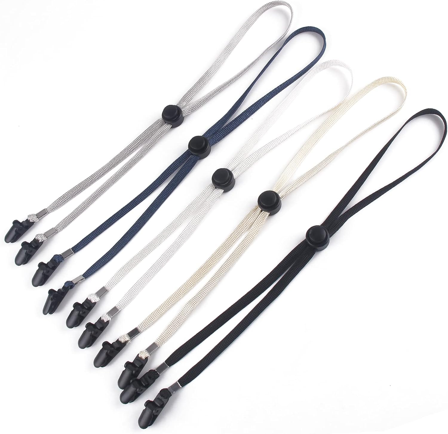 5 Pieces Adjustable Hat Clips - Windproof Cap Anti-Loss Strap with Chin Cord for Travel, Golfing, Fishing