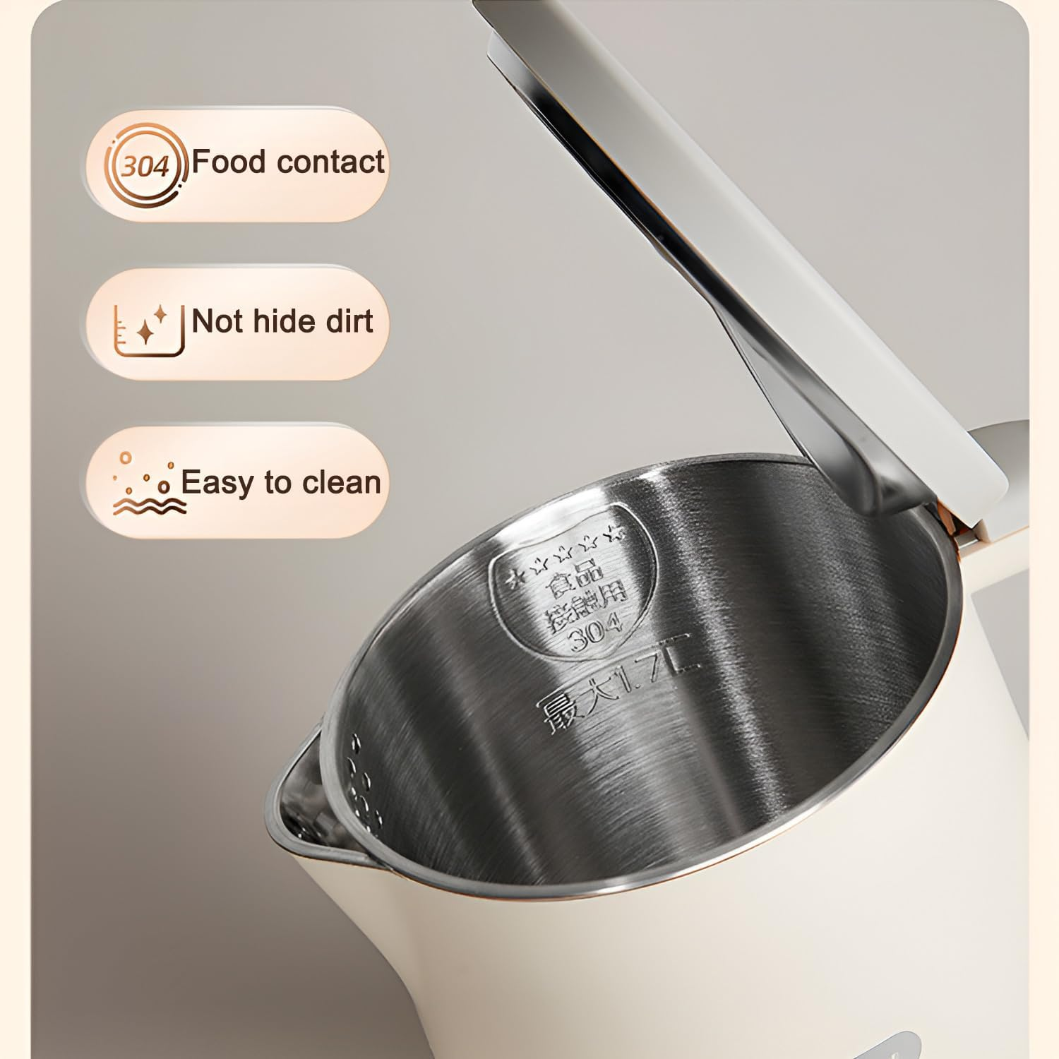 Electric Tea Kettle, BPA Free, 1.7 Liter/ 1800W Hot Water Boiler Heater Pot, Temperature Control, Keep Warmer, Automatic Shut Off, Boil Dry Protection(Au PLUG)