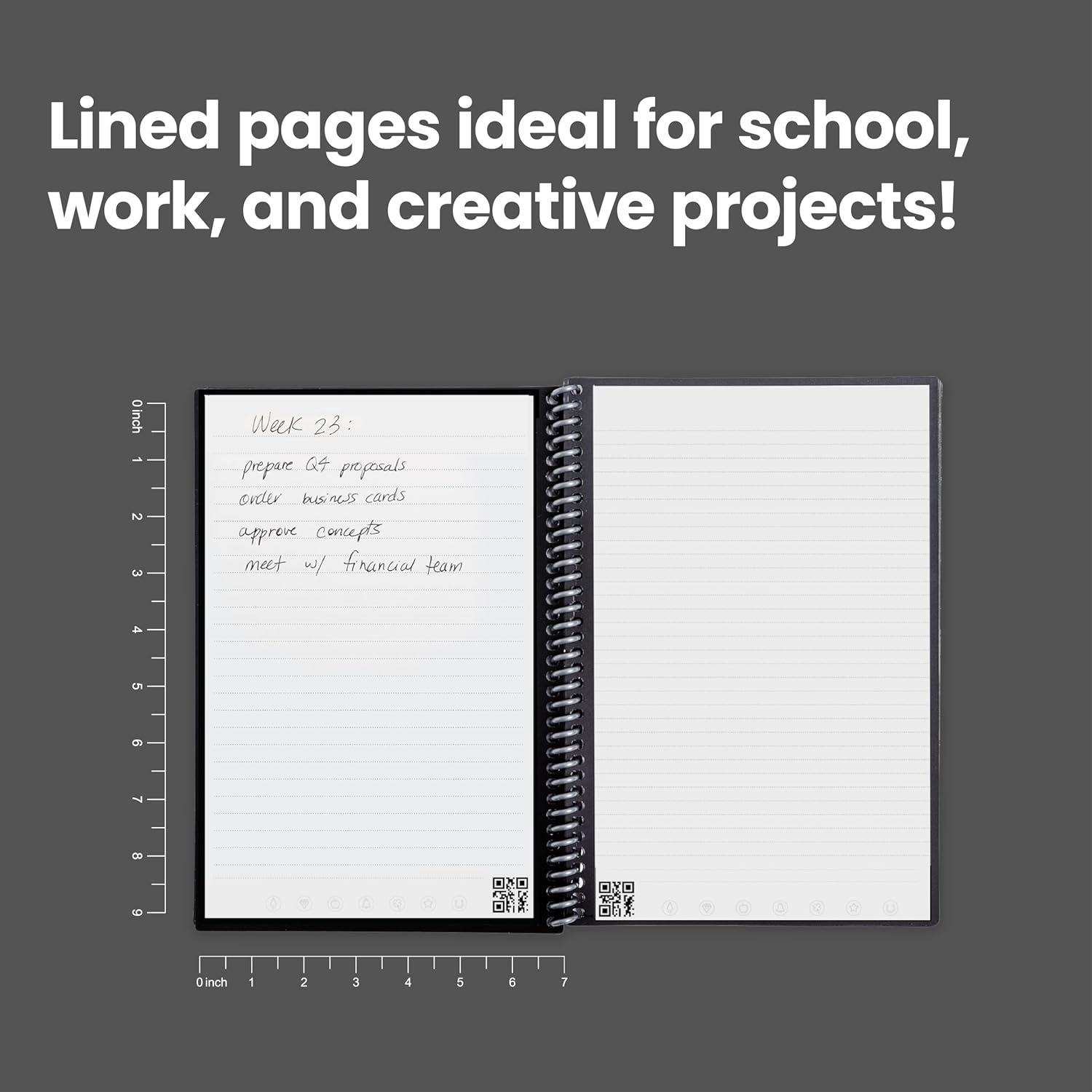 Rocketbook Core Reusable Smart Notebook | Innovative, Eco-Friendly, Digitally Connected Notebook with Cloud Sharing Capabilities | Lined, 6" X 8.8", 36 Pg, Infinity Black image number 2