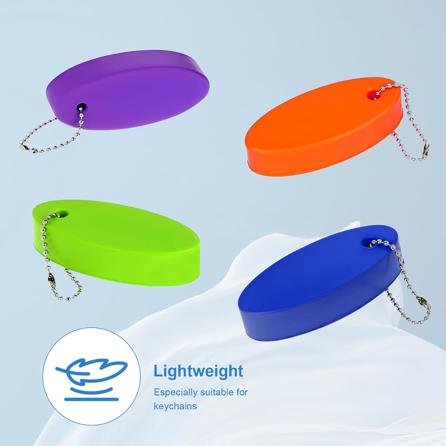 Starfa Lab 4 Pack Floating Keychain for Boat Keys Waterproof Bright Color Key Floats for Boating Fishing Surfing Kayak Sailing Outdoor Water Sports, Purple Blue Green Orange