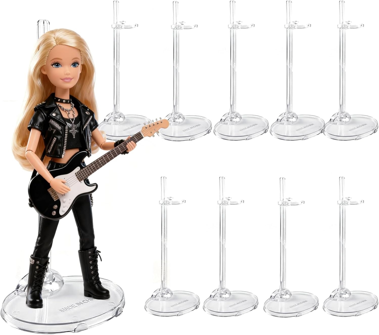 10 PCS Adjustable Doll Stands, Mini Doll Display Stands, Suitable for 11-13 Inch Dolls Transparent Display Holders，Dolls Accessories (10) image number 3