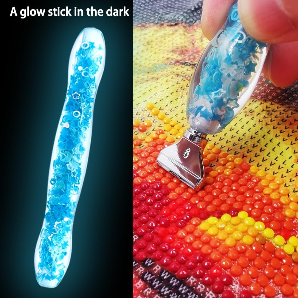 2 Set Diamond Art Painting Pen Kits, SENHAI Diamond Art Paintings Pen Diamond Art Pens Stainless Tips Personalized 5D Diamond Art Painting Accessories Tools for DIY Painting Crafts(Rose&Blue) image number 2