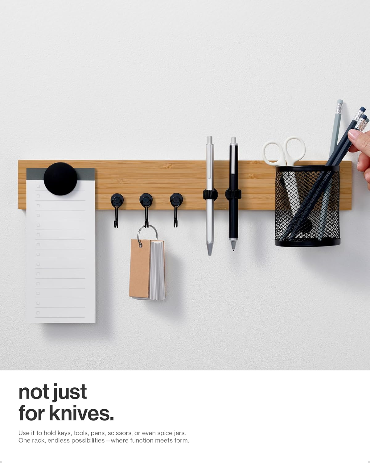 LARHN Magnetic Bamboo Knife with Extra Strong Magnet - 40 Cm - Knife Holder Magnetic Wood for Utensils and Tools image number 1