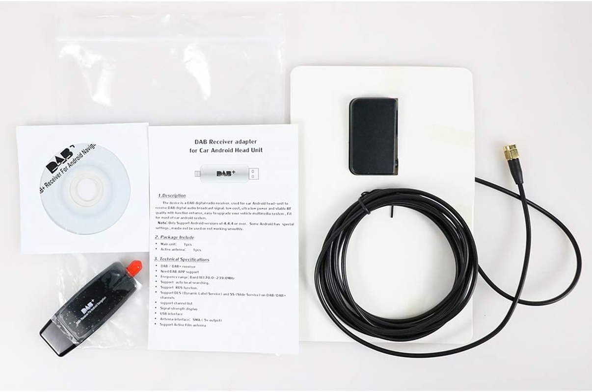 JOYX Dab Car Radio Aerial Antenna SMB Adapter Glass Mount Windshield Dab+ Antenna with SMB Right Angle Plug 3M 9.8Ft