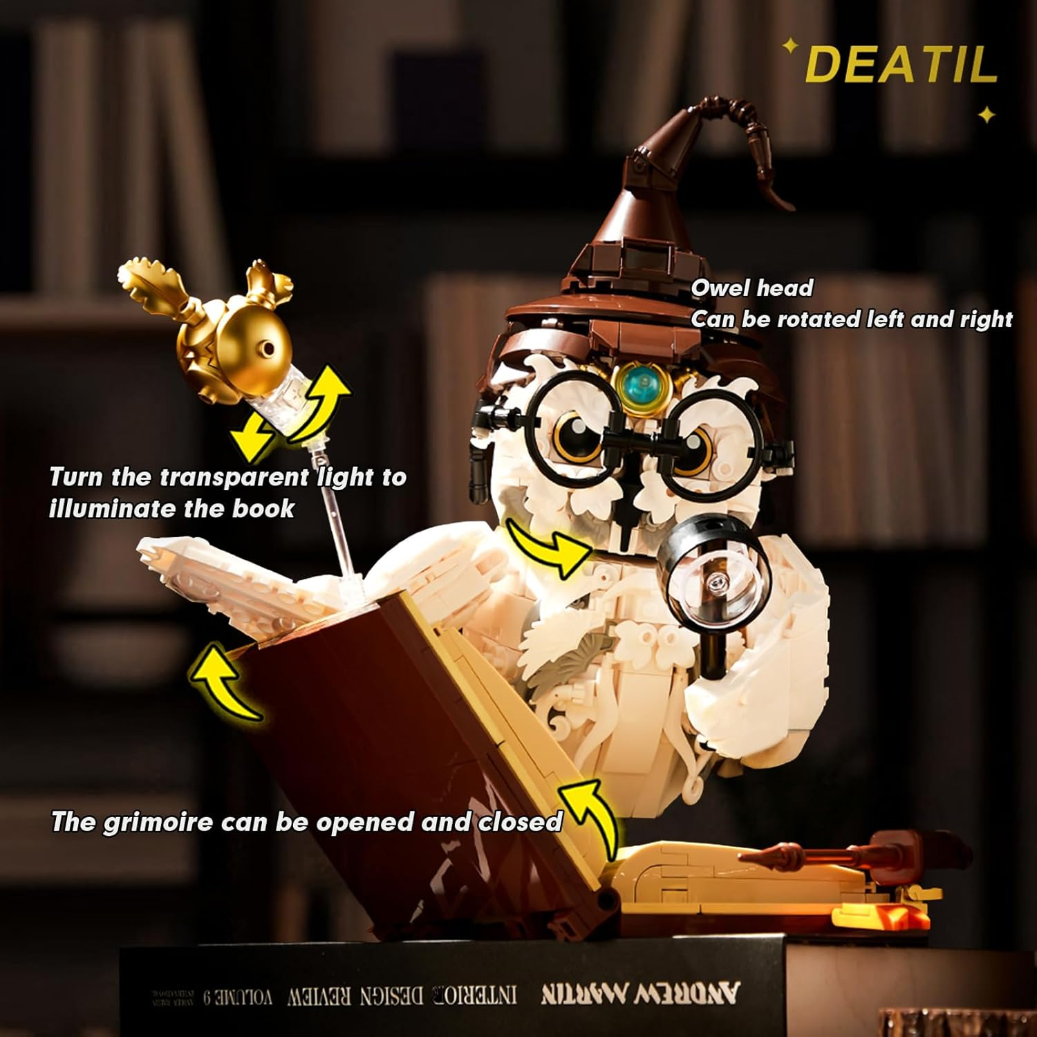 Owl Animal Building Set Magic HP Collection Model Compatible with  Sets for Adult Bird Building Toy Birthday Halloween for Kids Boys Girls Ages 8+ (1162 PCS) image number 5