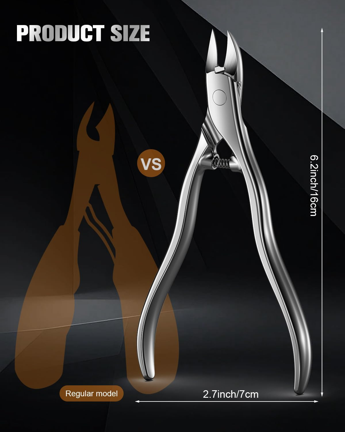 FERYES Podiatrist Toenail Clippers for Seniors - 4.4Inch Stainless Steel Long Handle Toe Nail Clippers, Precision Trimming for Thick & Ingrown Nails image number 4