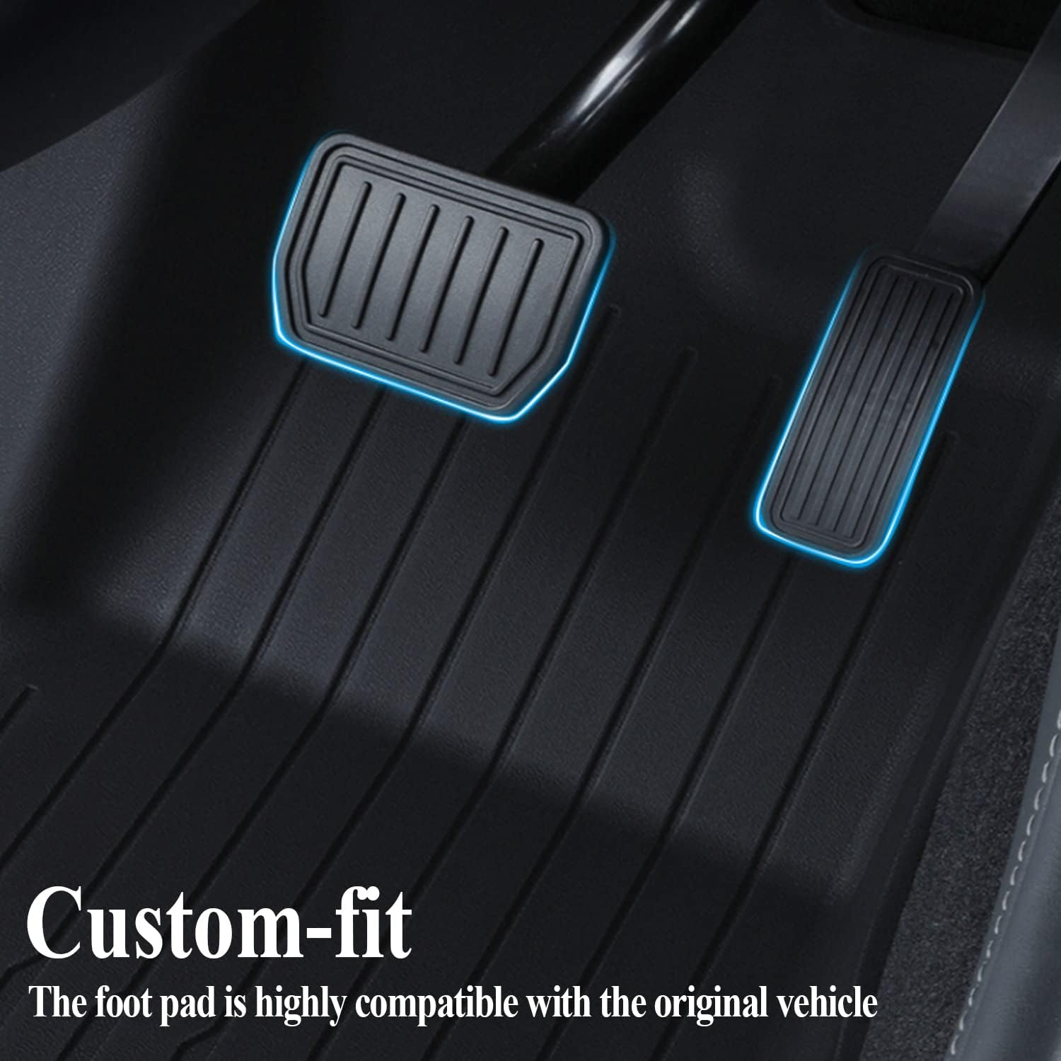 Yotsuba for Tesla Model Y Floor Mats, 3PCS 3D TPE All-Weather Waterproof Floor Liner Suit for Tesla Model Y 2017-2024 image number 1