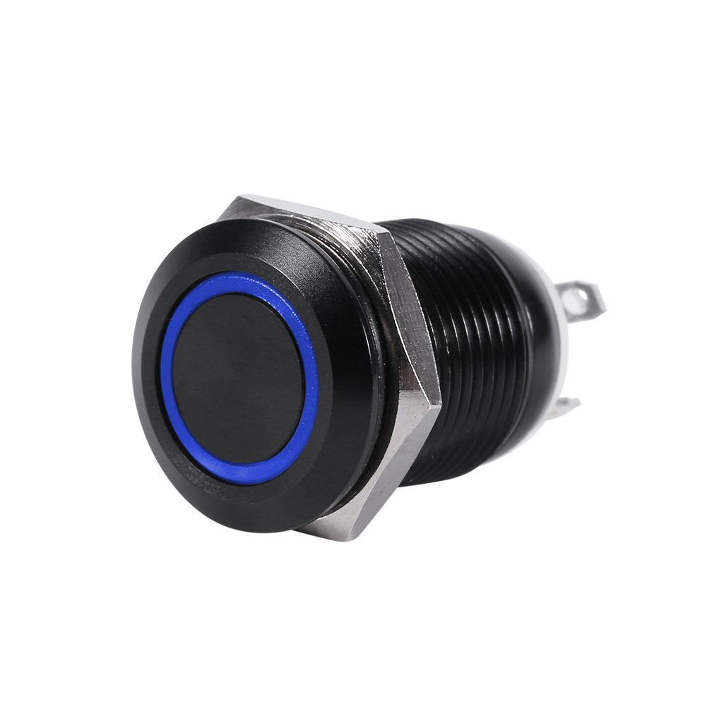 LED Push Button Switch, Momentary Type Car LED Momentary Switch for Outdoor Use for LED Push Button Switch (Blue) image number 4