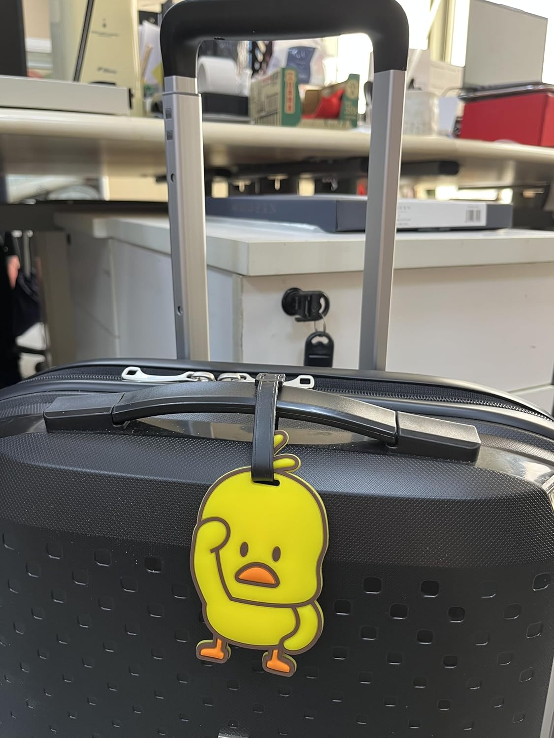 Cute Yellow Duck Luggage Tag, Travel Bag Identifier, Durable Tag, 1 Pack image number 3