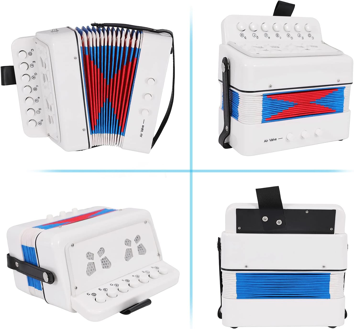 Accordion,10 Keys Control Accordion Musical Instruments Mini Accordion Instrument ABS Material Musical Instrument for Beginners image number 6