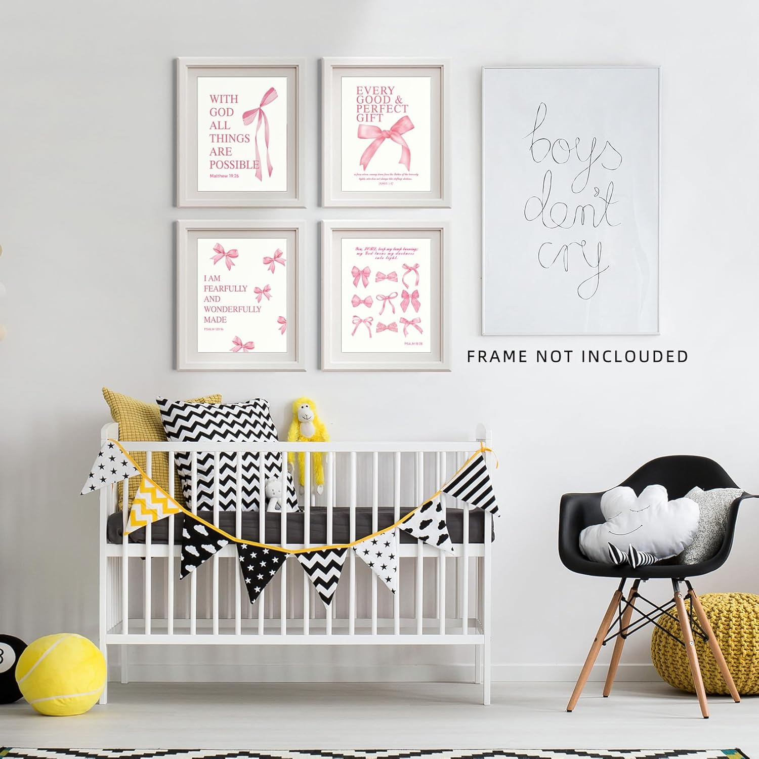 Pink Bow Prints Poster Wall Art Coquette Room Decor, 8X10 Inch Canvas Prints Unframed Set of 4, Pink Room Decor for Teen Girls Bathroom Wall Art Posters image number 3