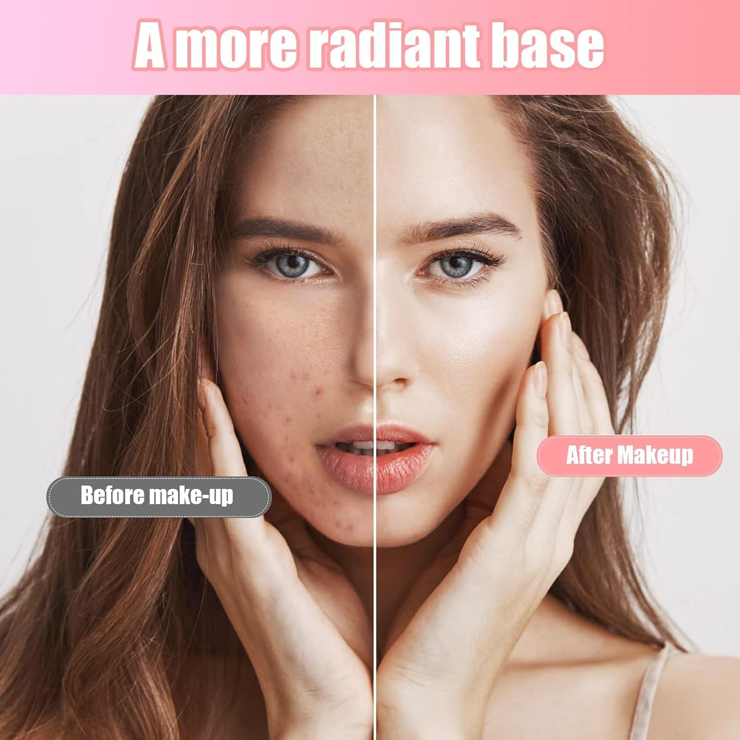 Double Ended Makeup Brushes, Foundation Makeup Brush and Angled Eyebrow Brush, Makeup Blending Brushes for Blending Liquid Powder, Concealer Cream Cosmetics, Eyeshadow, Blush Brush (Brown) image number 3