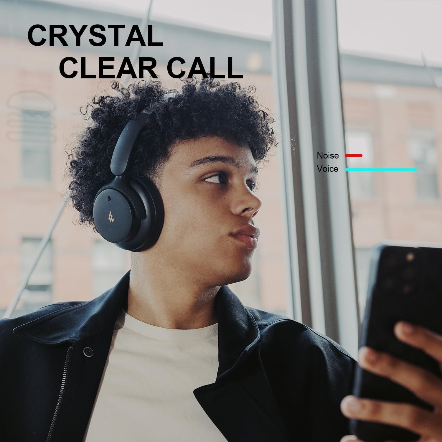 Edifier H9 Hybrid Active Noise Cancelling Headphones Bluetooth 5.4, over Ear Headphones Wireless with 75H Playtime, Hi-Res Audio, Spatial Audio, Multipoint Connection, Clear Calls, Foldable - Black